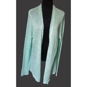 Maurices Women's 2 Lime Green Knit Open Cardigan With Silver Sequins
